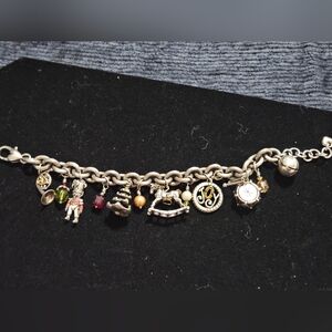 Brighton Christmas Charm Bracelet with Green, Red and Gold Accents